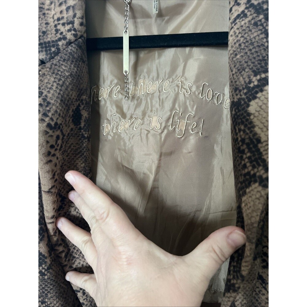 Paparazzi by Biz SnakeSkin Pattern Jacket Blazer Coat Medium (Tan/Brown) - Picture 6 of 10